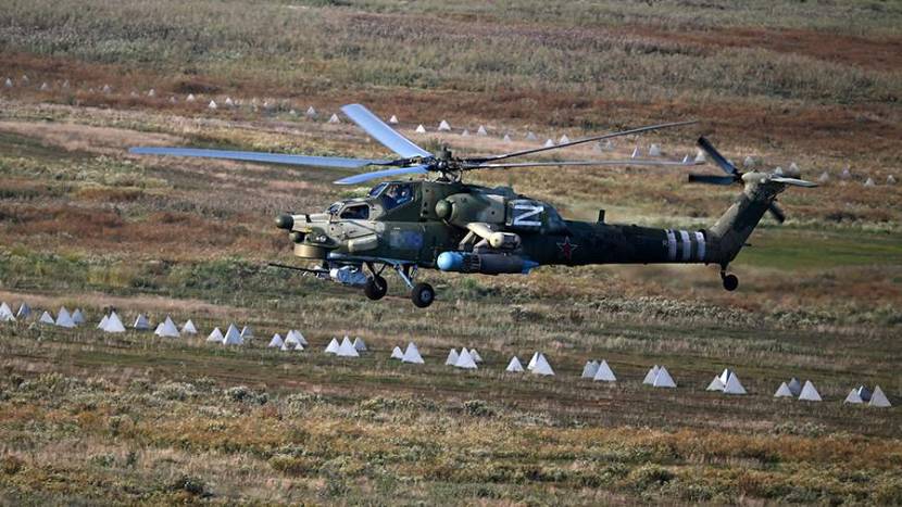 Расчет экипажа вертолета Ми-28HM уничтожил личный состав ВСУ