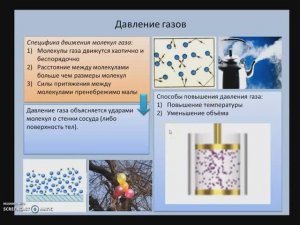 Рассмотрение темы: "Давление газа" (7 класс)