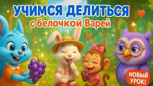 🐿️ УЧИМСЯ ДЕЛИТЬСЯ! Обучающий мультик про дружбу и доброту для детей 2-6 лет 🍇 Сказки на ночь