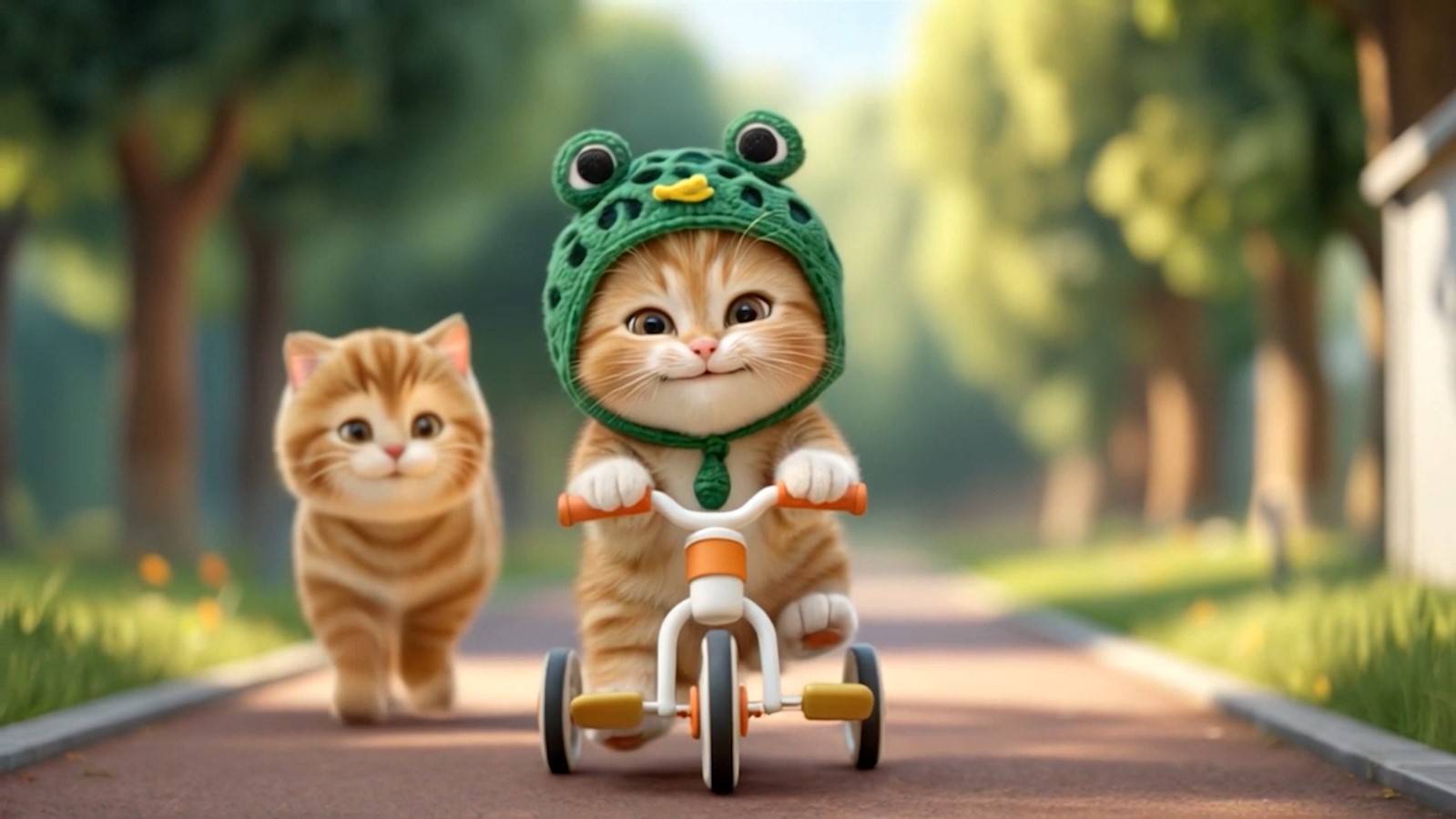 😿 Кошка стрижет шерсть и делает вяжет шапку для котят 🐾💛🎩 Истории Мамы-кошки и её котят 🐾🧶🎩