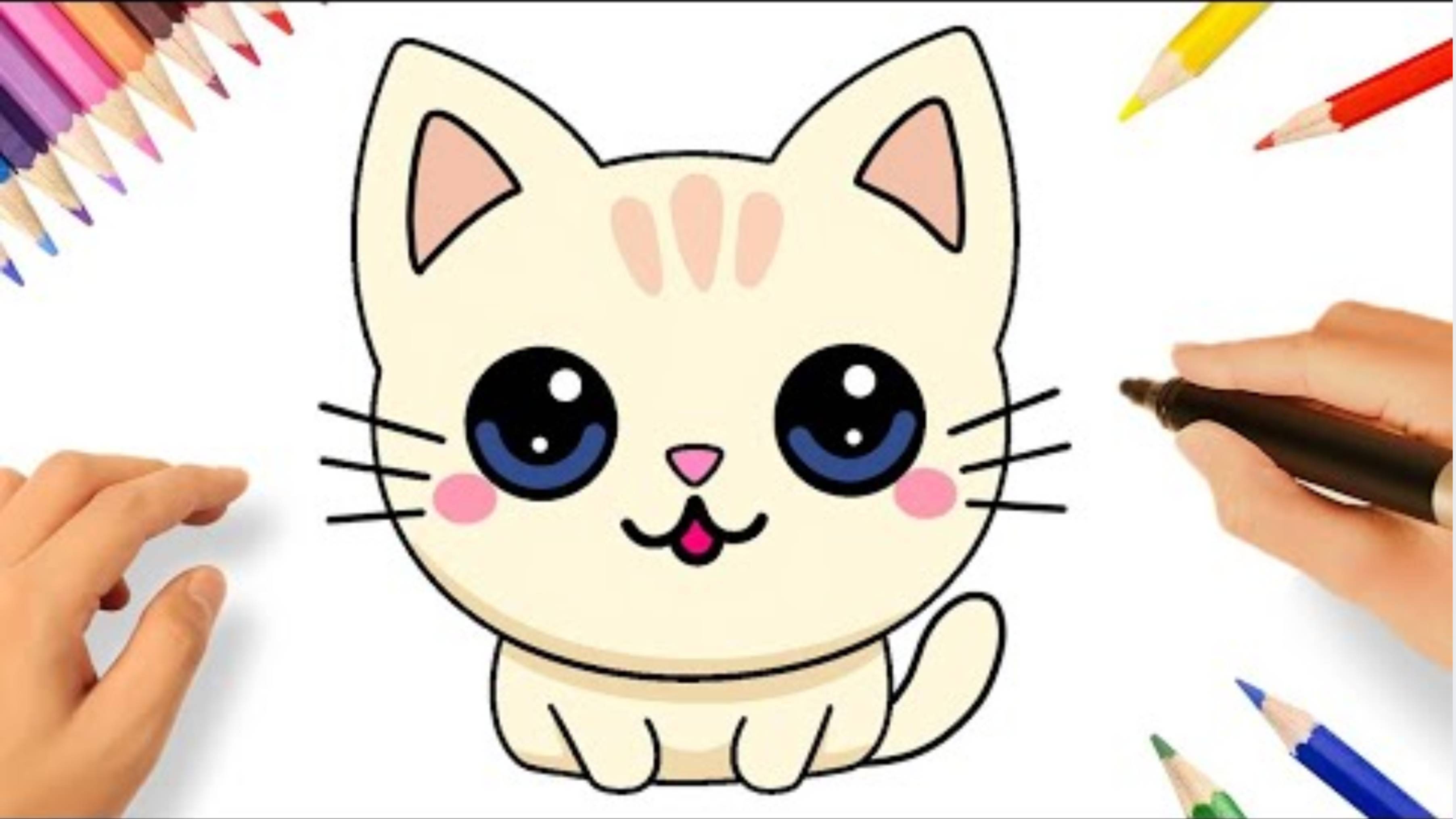 КАК НАРИСОВАТЬ КРАСИВОГО НЕОБЫЧНОГО КОТЕНКА В СТИЛЕ КАВАЙИ 🐱
