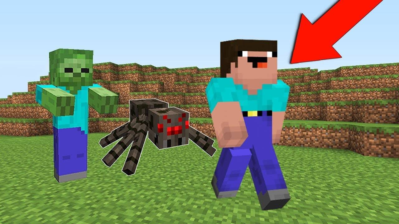 НУБ УБЕГАЕТ ОТ МОНСТРОВ В МАЙНКРАФТ ! НУБИК ПРОТИВ ТРОЛЛИНГ БИТВА МОБОВ В MINECRAFT Мультик