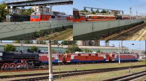 из окна поезда | прибытие в Саратов 1, вид из окна поезда - локомотивное депо ЭП1, ТЭП70