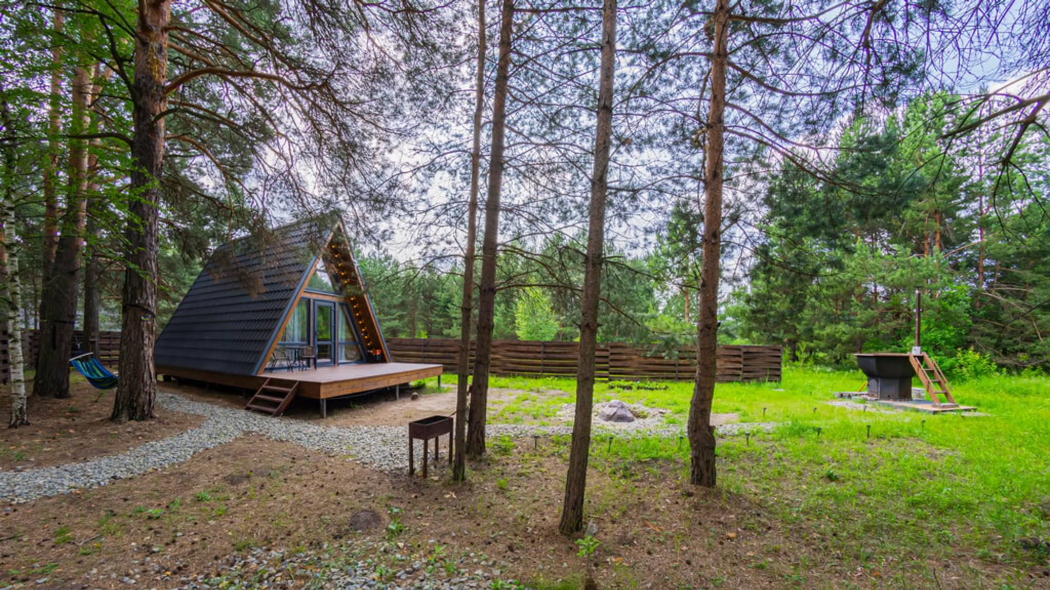 A-frame в Сосновом лесу | Обзор от первого лица|