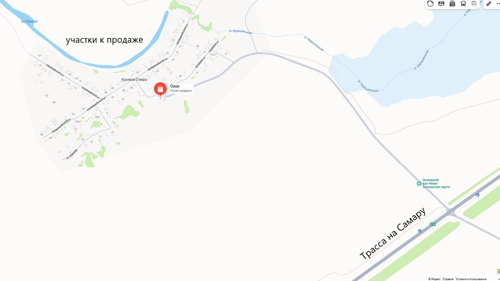 Участки Кривое Озеро