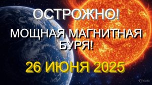 🚨 ВНИМАНИЕ! Мощная магнитная буря 26 июня 2025 — как пережить без вреда для здоровья!