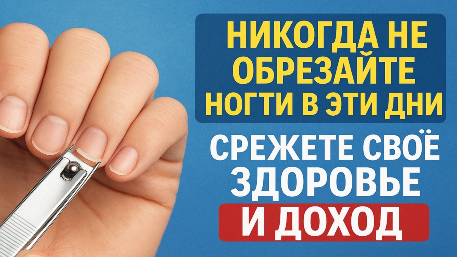 Никогда не обрезайте ногти в эти дни или можно потерять здоровье, деньги и удачу!