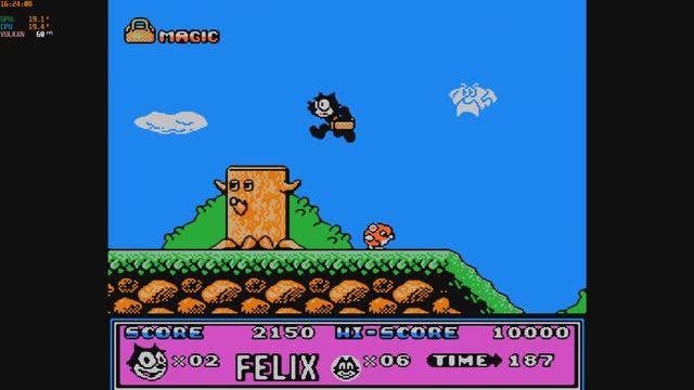 [NES] Felix The Cat (1992) [RetroArch - ядро Nintendo - NES / Famicom (Nestopia)]