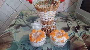 Творожный десерт без  выпечки в креманках.