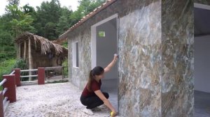 Paint The Interior Walls And Install Electrical Lighting Systems-Alone Build Dream House. Ly Phuc Vy