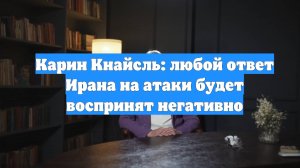 Карин Кнайсль: любой ответ Ирана на атаки будет воспринят негативно