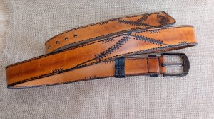 Шикарный ремень из плотной кожи КРС.