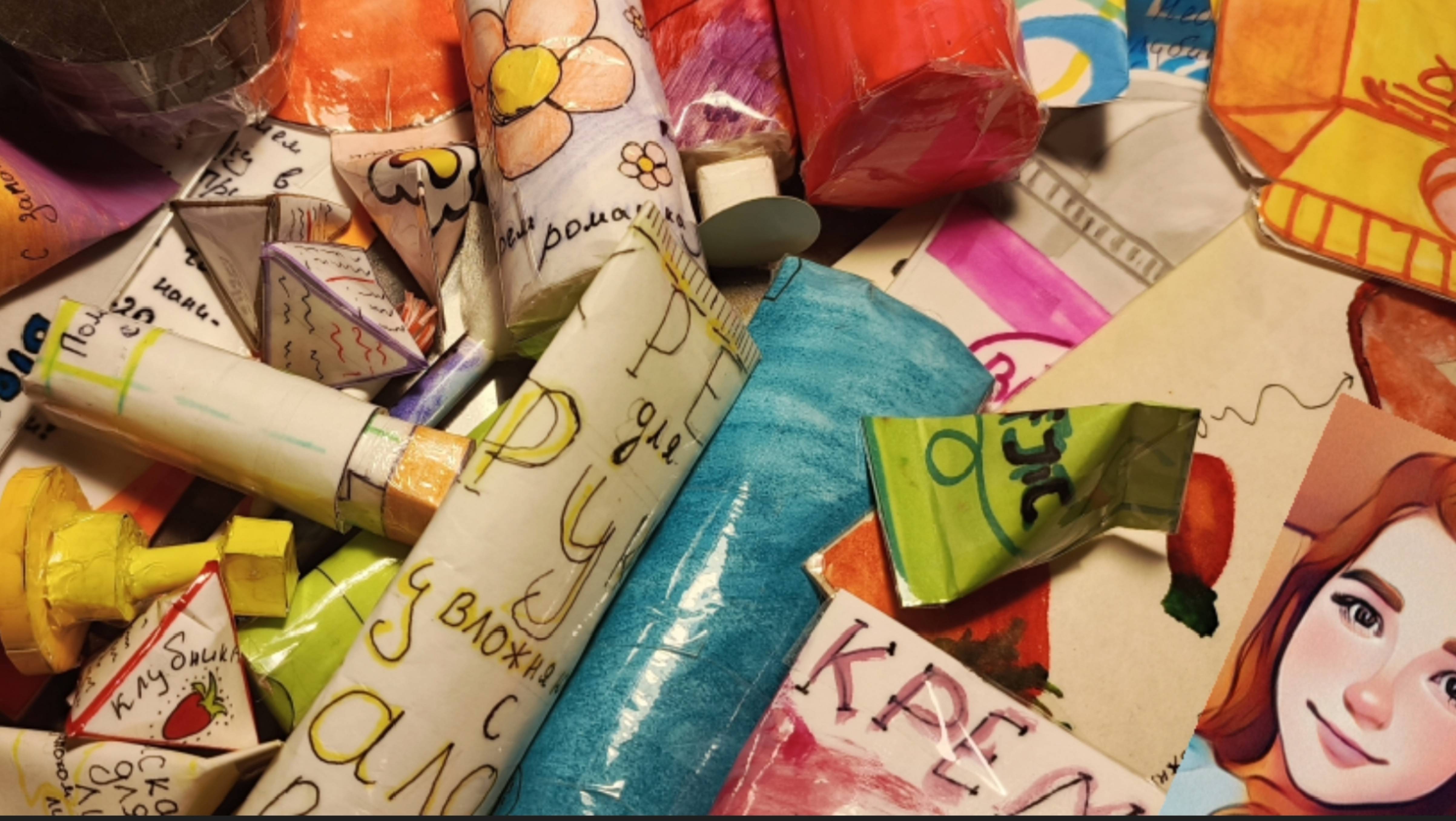 Показала свою бумажную косметику 💄.