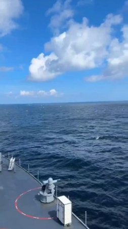 Кадры пролёта российского Су-24 мимо американского корабля в Балтийском море. Американцы не смог...
