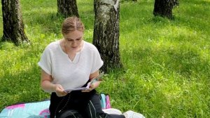 Чтение рассказа "Котенок" в Березовой роще