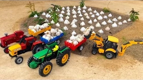Выращивание чеснока и переезд на ферму на полноприводном тракторе John Deere, Mahindra earth master,