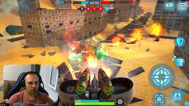 Robot Warfare бой против Player_c7fc61, Топаз, Pl333r3_33333 часть 2 ○ Робот на луне