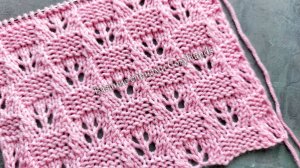 Нежный вариант узора Ажурная шахматка 🎀 Для вязания пледов, свитеров, носков