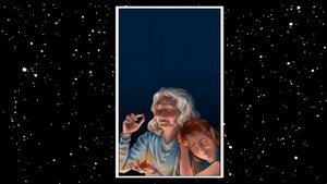 Процесс рисования страницы фантастического комикса Дары Бродячих Льдов - бабушка с внучкой