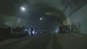 В Лефортовском тоннеле Москвы загорелся автомобиль