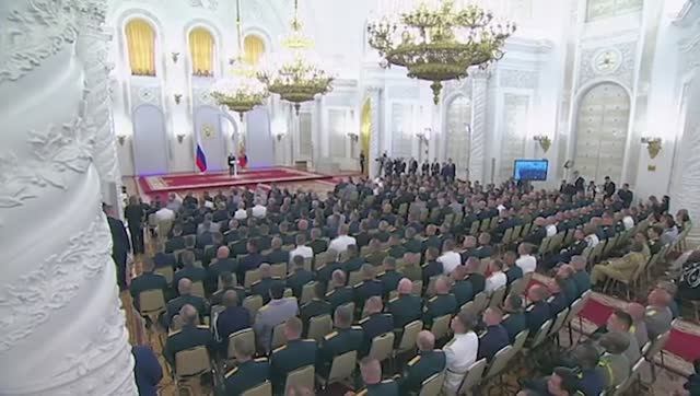 Министр обороны Андрей Белоусова в ходе встречи с выпускниками военных вузов в Кремле, 23 июня 2025