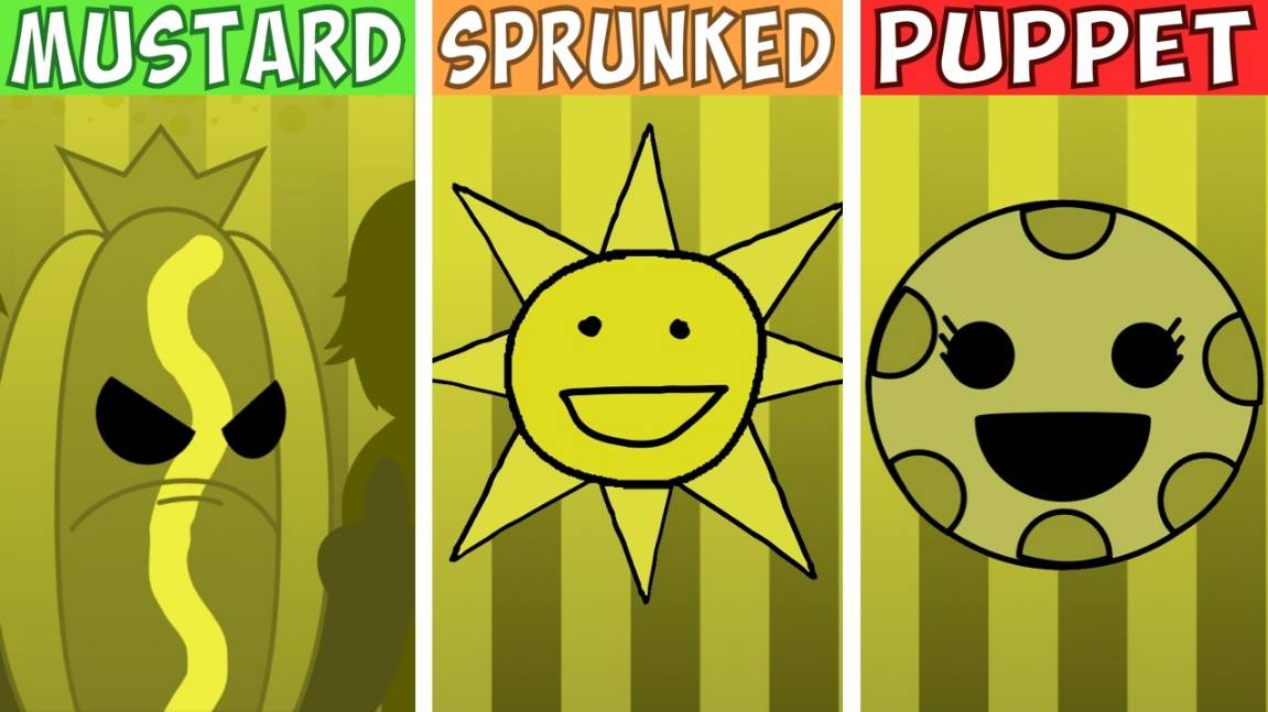 INCREDIBOX SPRUNKI 🌭 | MUSTARD vs SPRUNKED vs PUPPET! 🟡🎭 ТРОЙНОЙ БЕЗУМНЫЙ БАТТЛ!