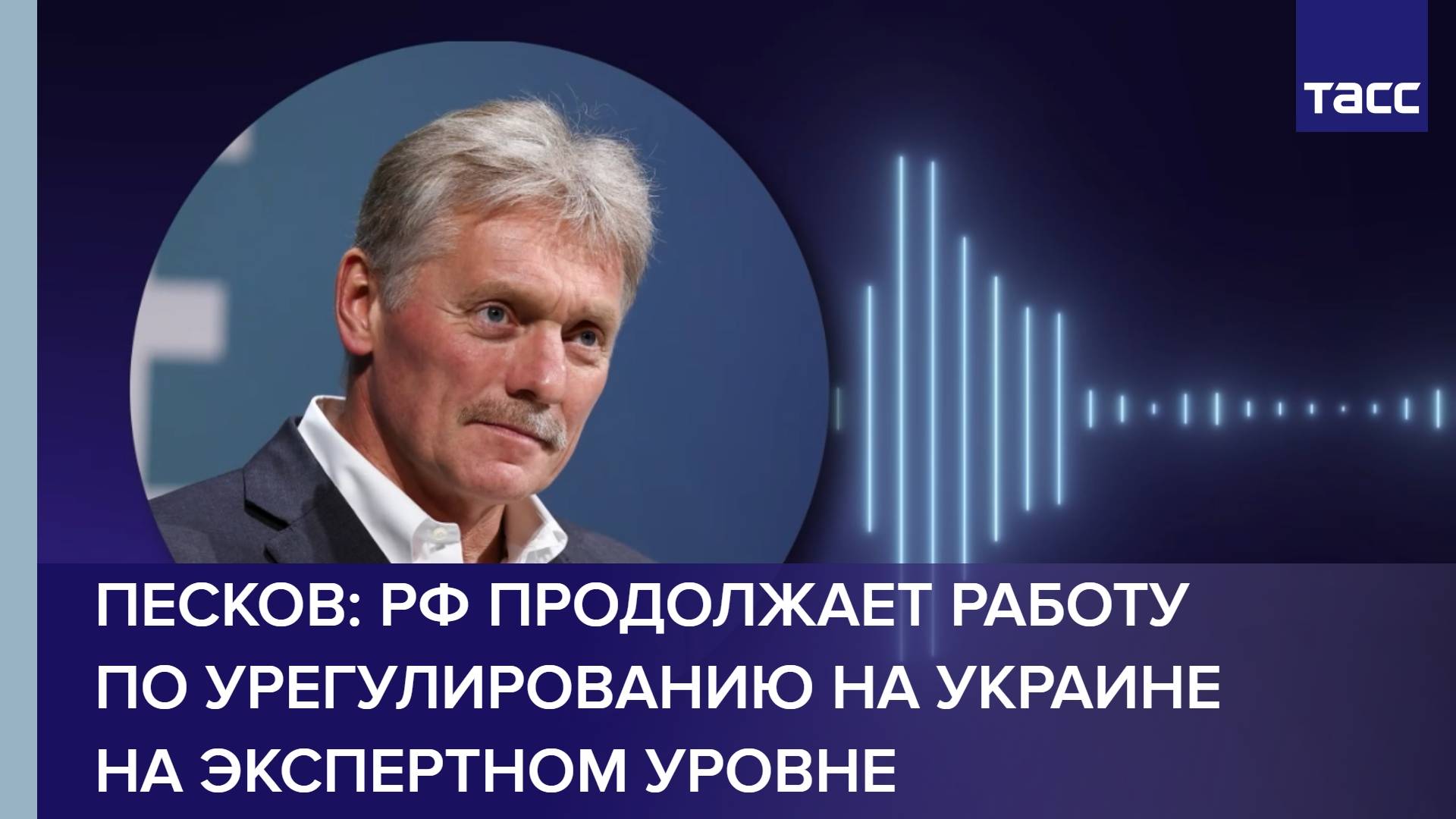 Песков: РФ продолжает работу по урегулированию на Украине на экспертном уровне
