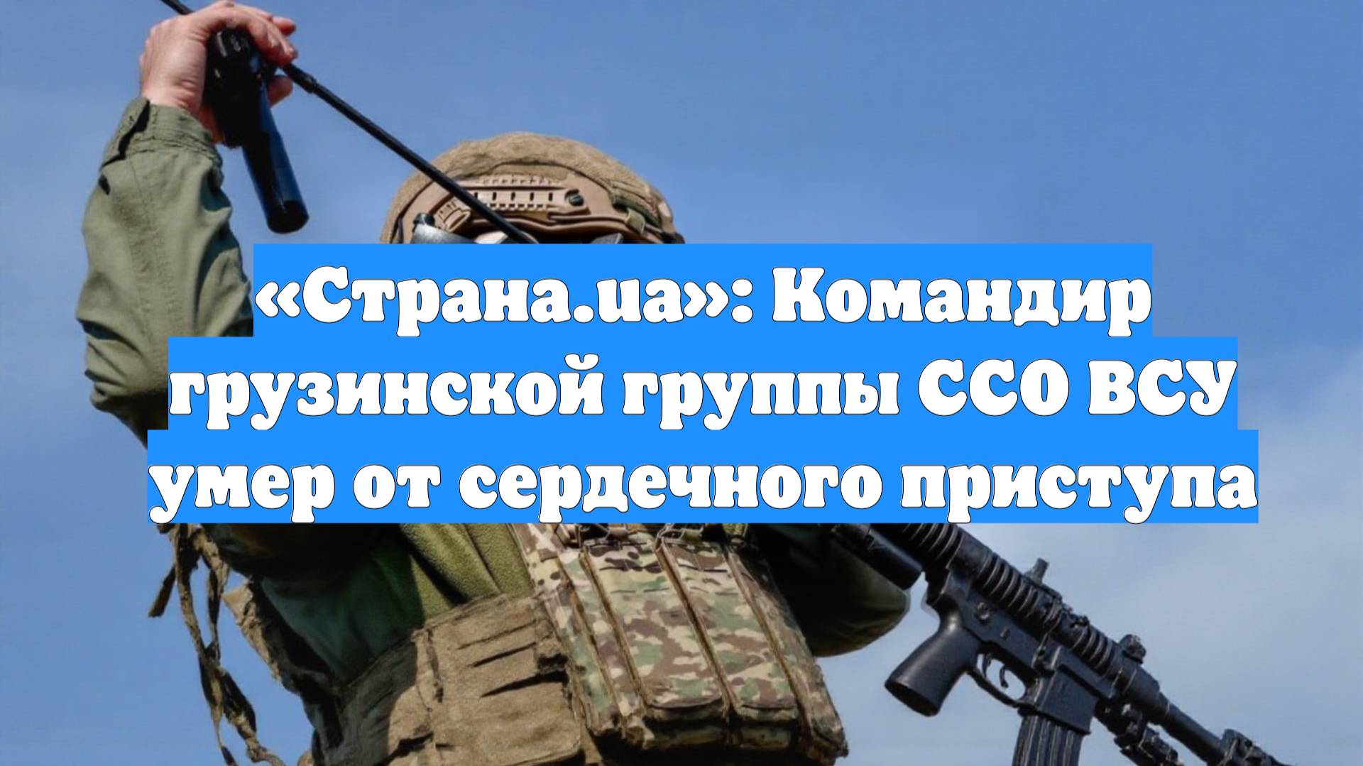 «Страна.ua»: Командир грузинской группы ССО ВСУ умер от сердечного приступа