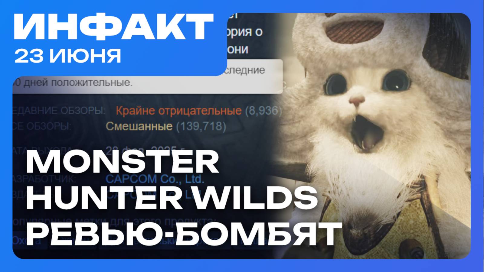 Ревью-бомбинг Monster Hunter Wilds, сюжетная ААА-игра от NetEase Games, Steam в Северной Корее...