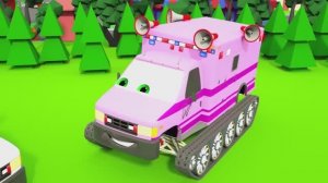 Колесо на автобусе - 🚒 🚓 🚑 |цветные шарики , Изучаем цвета и цифры на английском с машинками