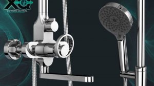 Высокая душевая система ELGHANSA Saturn XQ однорычажная с релингом 32 мм и верхним ABS душем 250 мм