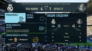 ФИФА 23 ОБЗОР МАТЧА РЕАЛ МАДРИД ХЕТАФЕ 4:1