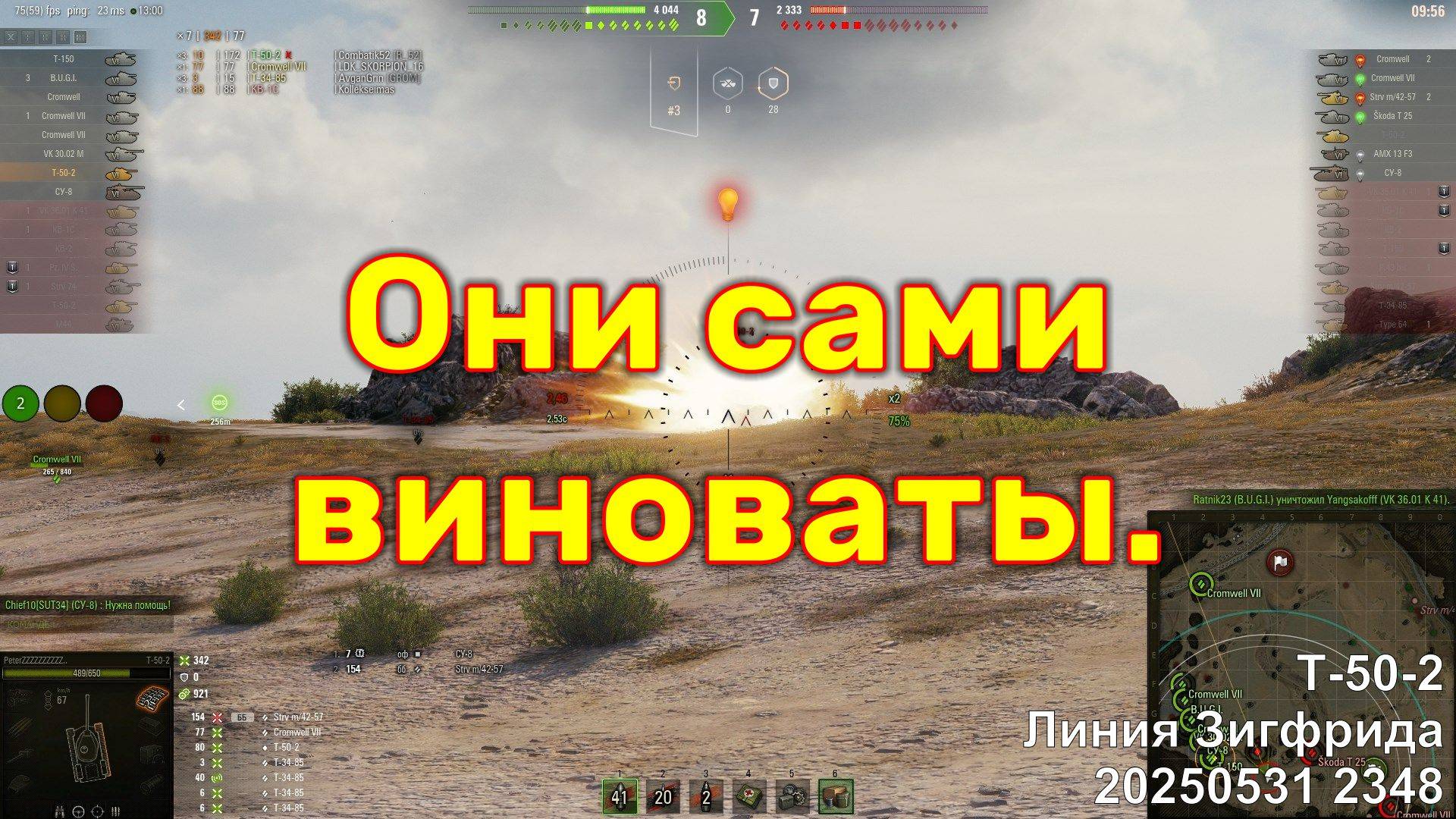 Они сами виноваты. Т-50-2. Линия Зигфрида. 20250531 2348.
