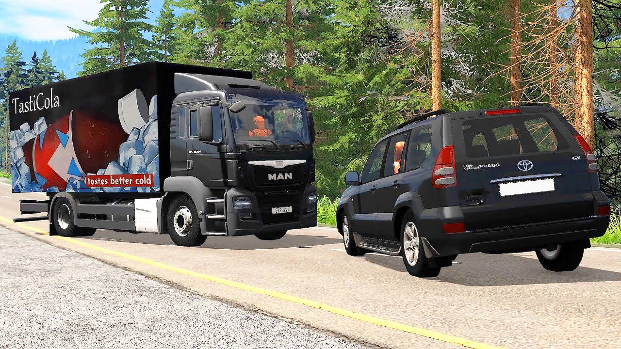 Тачки против большого лежачего полицейского. BeamNG Drive - Реалистичные автомобильные аварии.