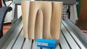 3D панель волна на лиственнице с помощью станка с ЧПУ и галтельной фрезы полусфера 22 мм