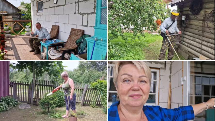 ХОТЕЛА ПОЙТИ НА РЫБАЛКУ, НО ИСПОРТИЛАСЬ ПОГОДА,А ЛЁШИК КОСИТ.