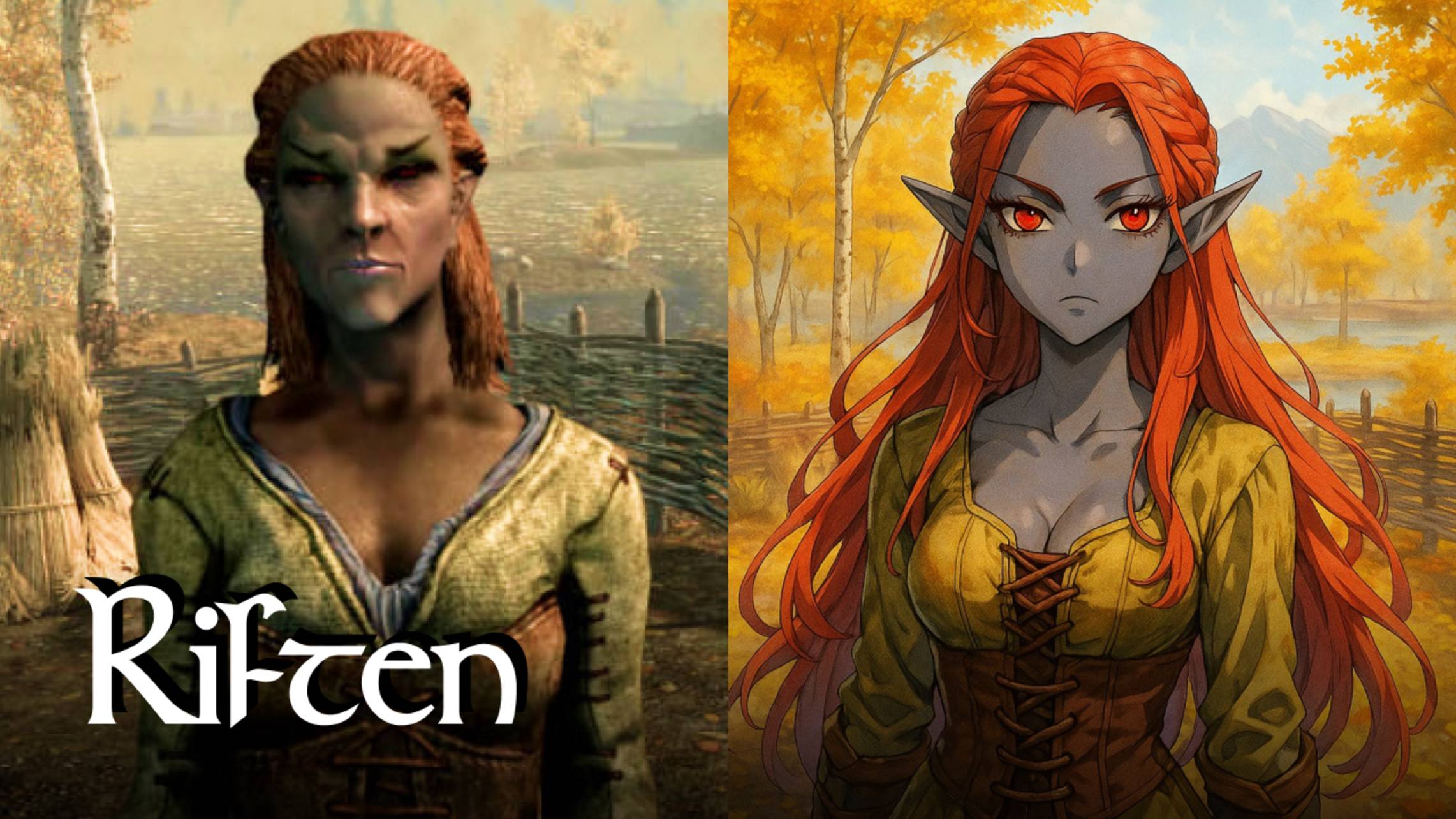 Рифтен из Skyrim в стиле АНИМЕ: Нереальный эксперимент с ИИ! ✨🎨