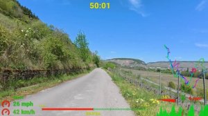 Видео для велотренажёра -  Cycling Workout River and vineyards Germany