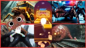 Монстр из школьного автобуса 🆚 Полицейская машина 🆚 Голодная звезда 🆚 Пожиратель поездов - Вращаю