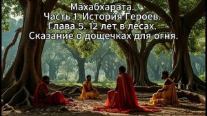 26. Махабхарата. Часть 1. История Героев. Глава 5. 12 лет в лесах. Сказание о дощечках для огня.