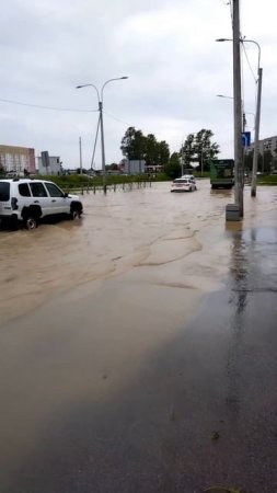 Утро жителей Красного Села началось с потопа 

На Красногородской улице образовалась большая лужа с