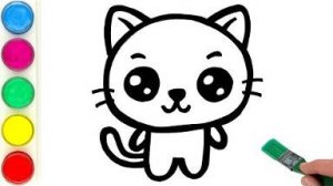 Рисуем маленького котика. Малышам и начинающим