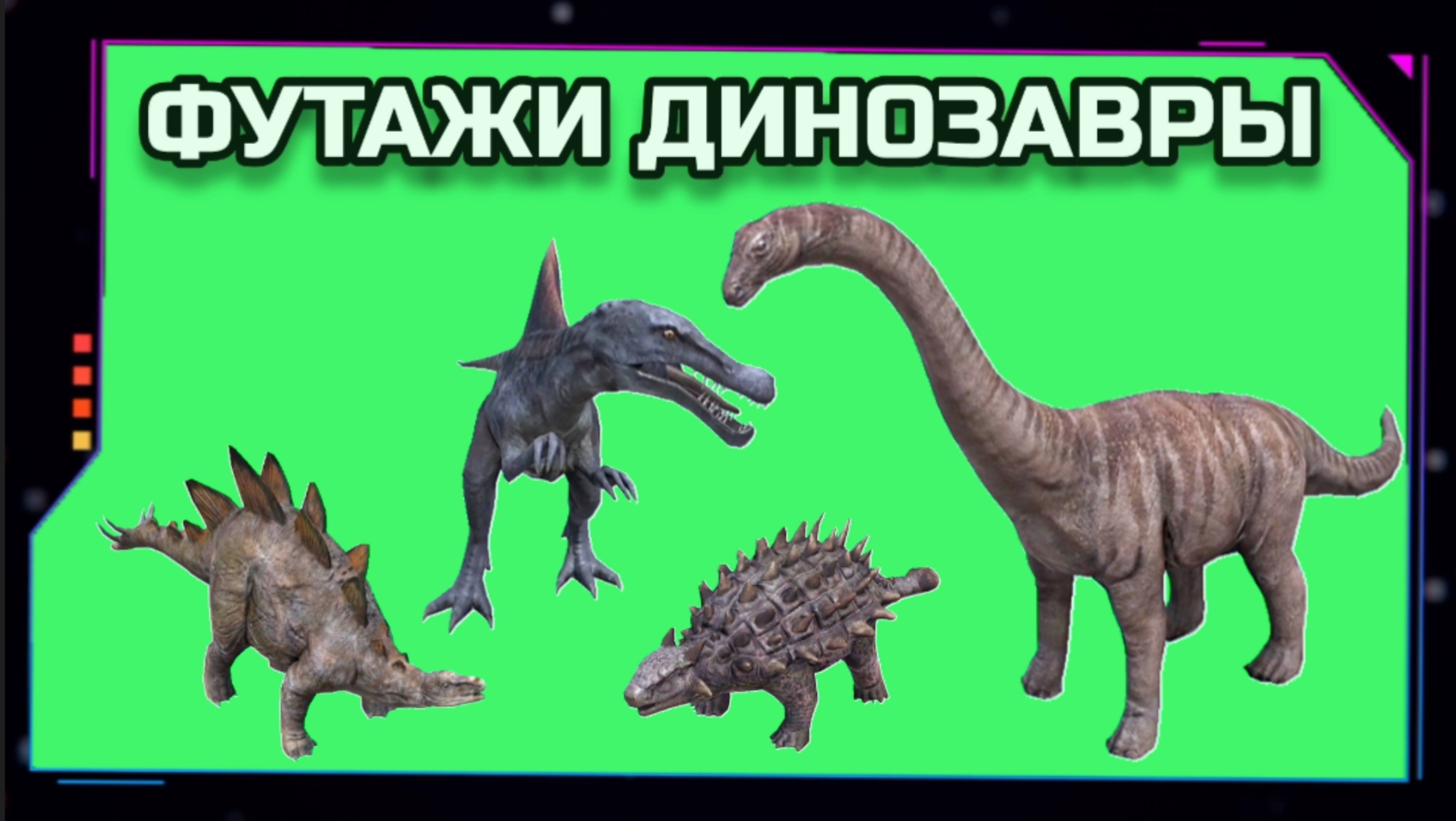 ДИНОЗАВРЫ видео GREEN SCREEN футаж. ХРОМАКЕЙ АНИМАЦИЯ на зелёном экране.