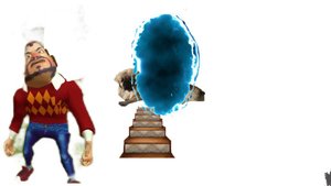 Чарлик сбежал в портал от злого соседа! игра: dark riddle