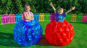 Влад и Ники. Дети играют в летние игры и активности на улице!