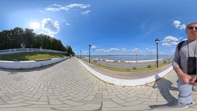 СФЕРИЧЕСКОЕ видео 360 ° - Набережная Волги_Чебоксары.