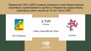 Первенство СФО и ДВФО футболу среди юношей до 18 лет. Зональный этап. СШ "Рубцовск" - "Алтай"