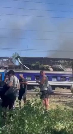 Кадры от хохлов. Прилёт в Днепропетровске.