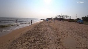 Голубицкая Центральный пляж сегодня 24 июня 2025. Азовское море и погода в Голубицкой сейчас