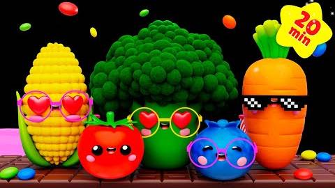 Развиваем слух и ритм с танцующими фруктами! 🍓🥕 20 минут радости для самых маленьких